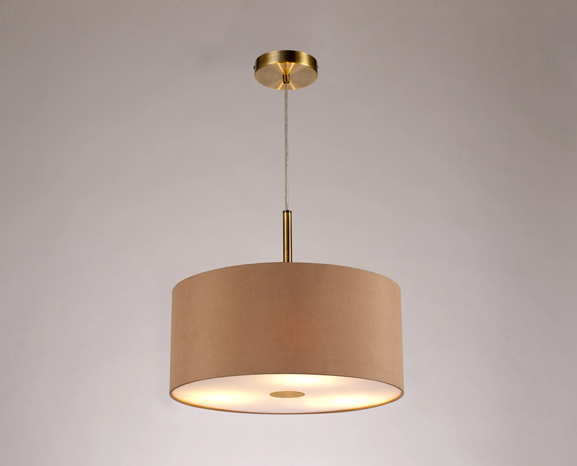 Baymont 40cm 3 Light Pendant Antique Brass, Antique Gold/Ruby, Frosted Diffuser DK0400  Deco Baymont AB AG